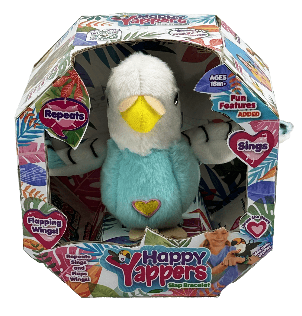 Happy Yappers - Parrott Turquoise Plush Toy - Blue