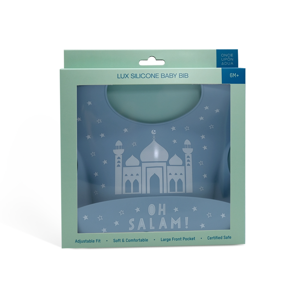 وانس أبون آ دو - مريلة سيليكون فاخرة للأطفال - أزرق ترابي