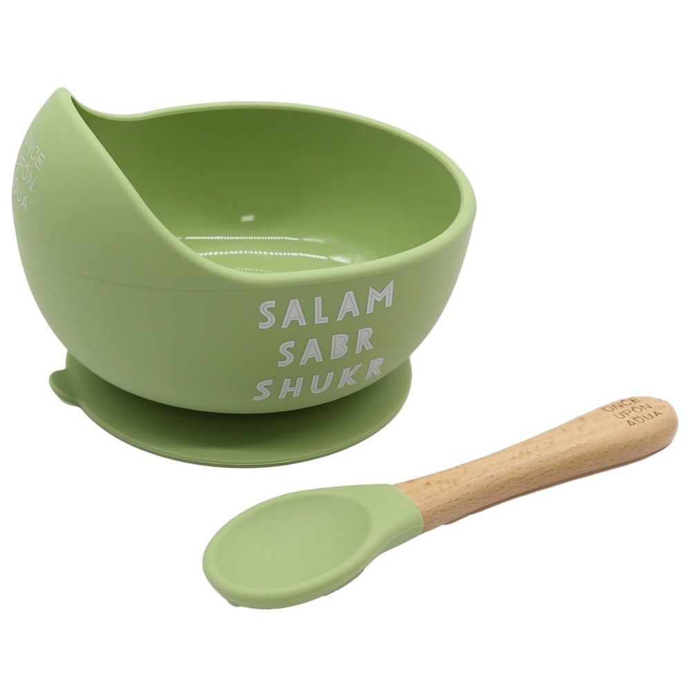 Once Upon A Dua - Lux Silicone Baby Bib - Olive Green