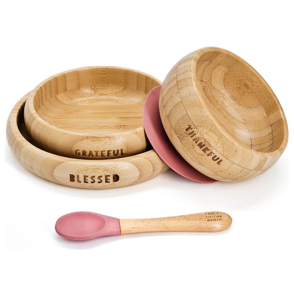 Once Upon A Dua - My First Bamboo Breakfast Set - Rose Pink - 4 Pcs