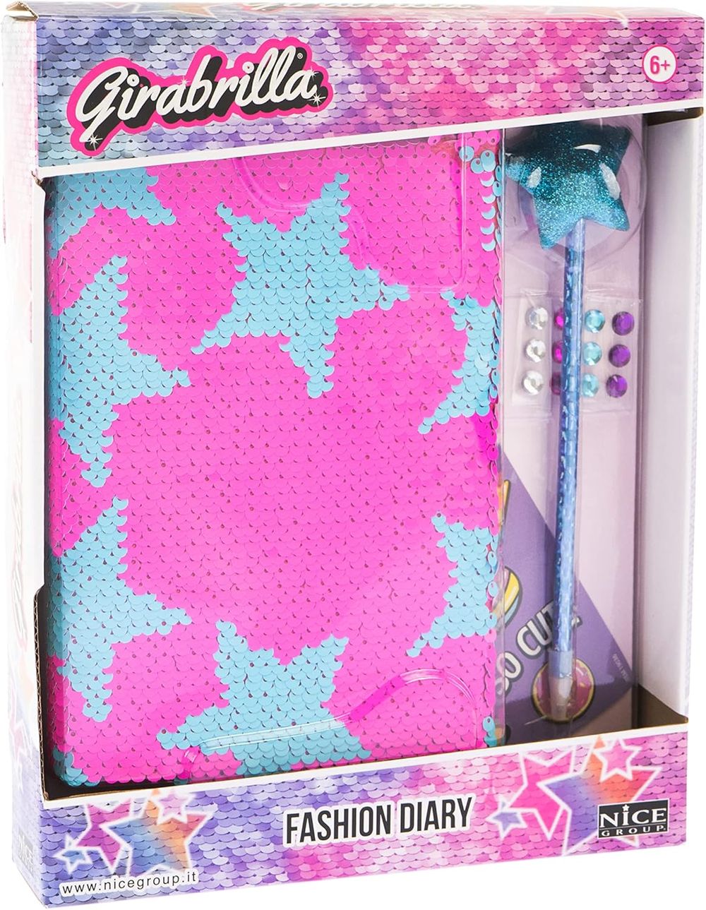 Girabrilla - Estrellas Nice Group Fashion Diary Fluo Star Agenda With Lentejuelas - 19046 - Rosa Turquoise