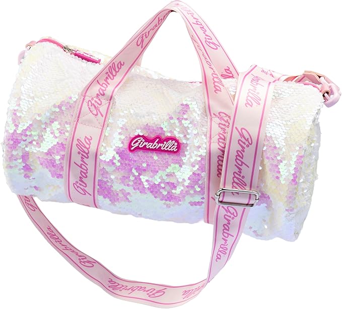 Girabrilla - Sport Bag With Reversible Sequins - White