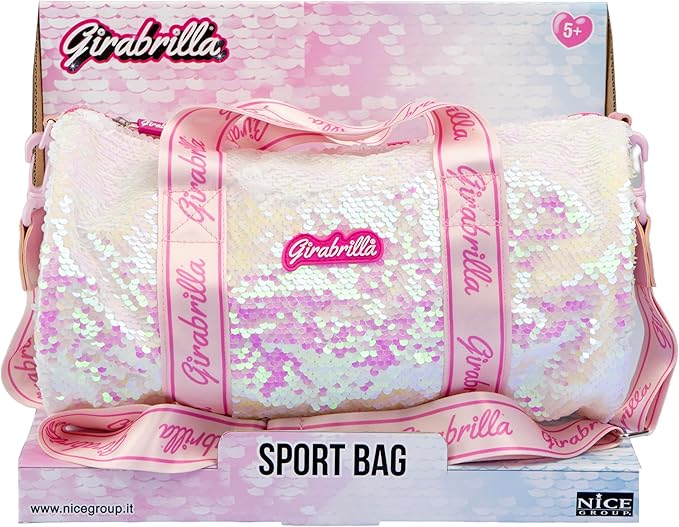 Girabrilla - Sport Bag With Reversible Sequins - White