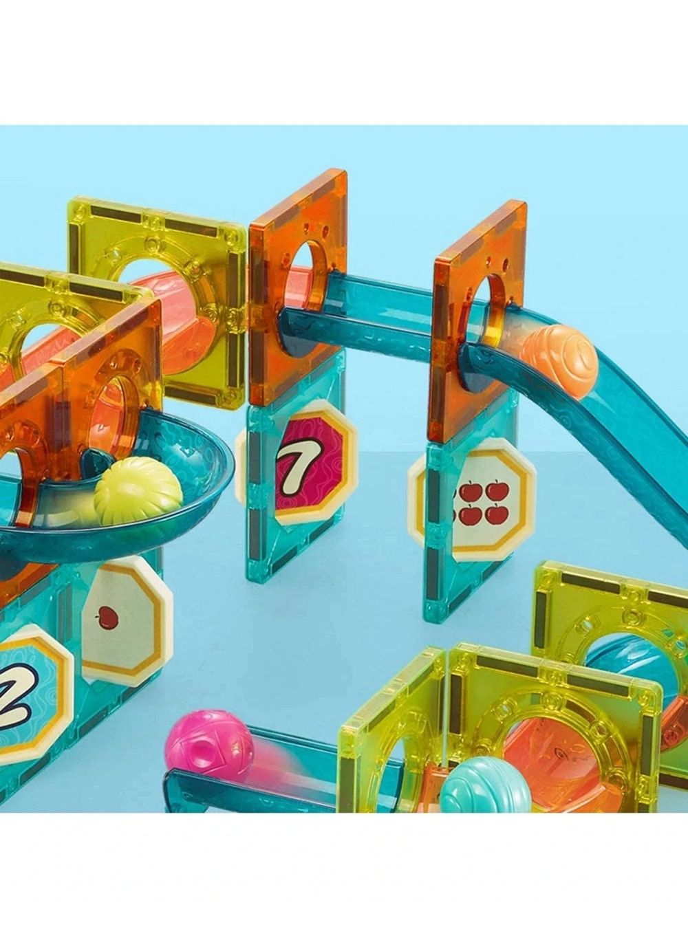 Little Hero - Magnetika Classic Ball Maze Magnetic Tiles - 78 Pcs