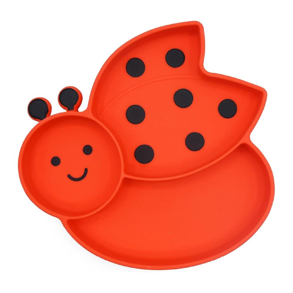 Melii Silicone Suction Plate - Lady Bug - Red