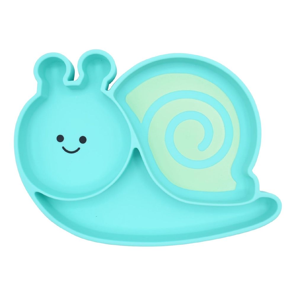 Melii Silicone Suction Plate - Snail - Turquoise