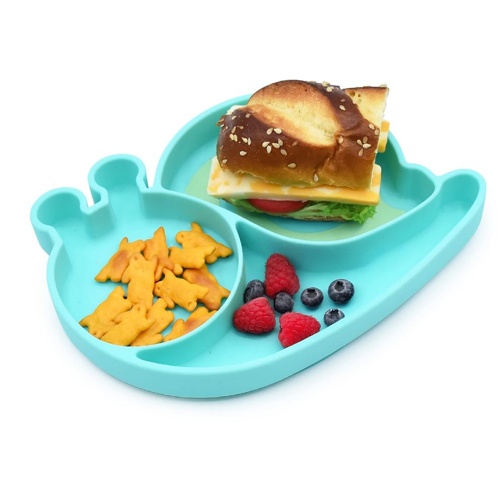 Melii Silicone Suction Plate - Snail - Turquoise
