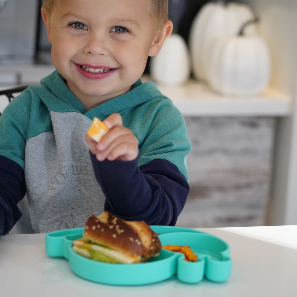 Melii Silicone Suction Plate - Snail - Turquoise