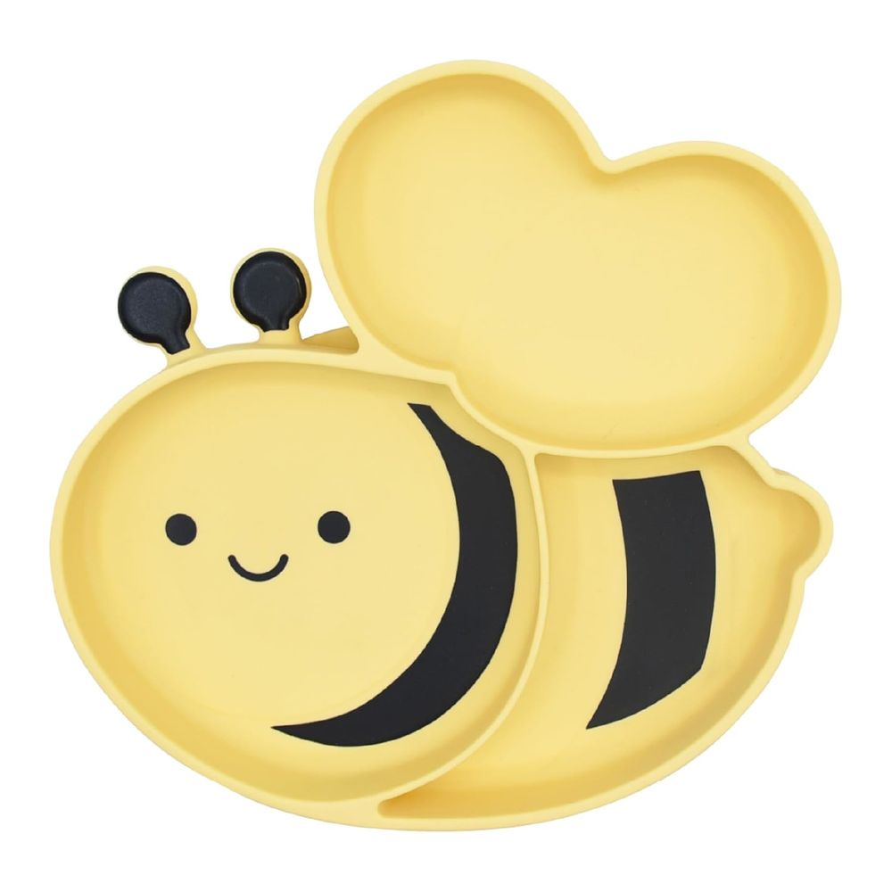 Melii - Silicone Suction Plate - Bee - Yellow/Black