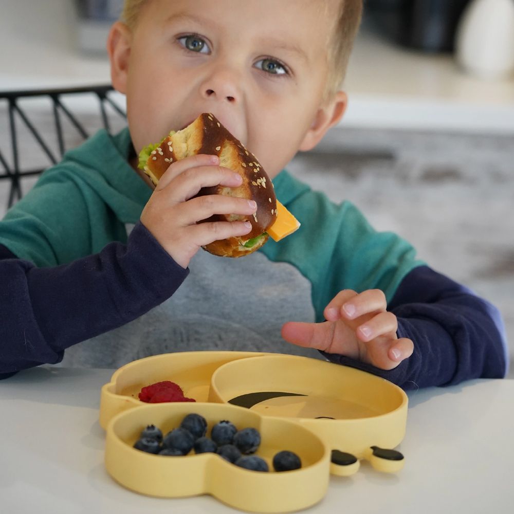 Melii - Silicone Suction Plate - Bee - Yellow/Black