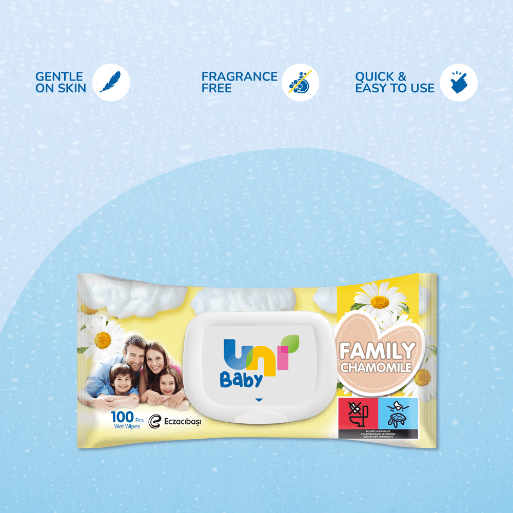 Uni Baby - Family Chamomile Wipes - 100 Pcs