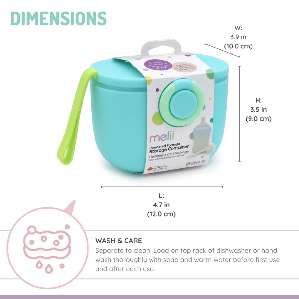 ميلي - عحافظة حليب الأطفال للسفر مع ملعقة - 400 مل