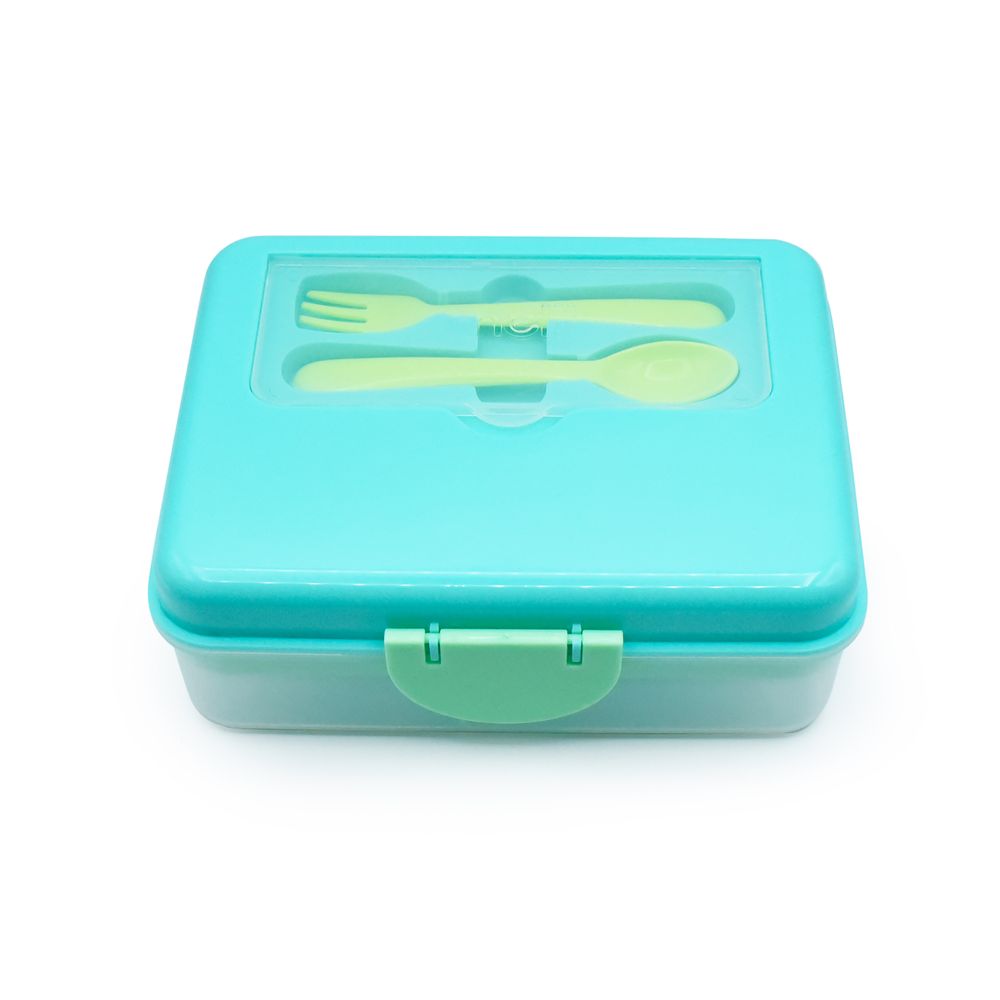Melii - 2 Tier Bento Lunch Box With 6 Compartments - Turquoise