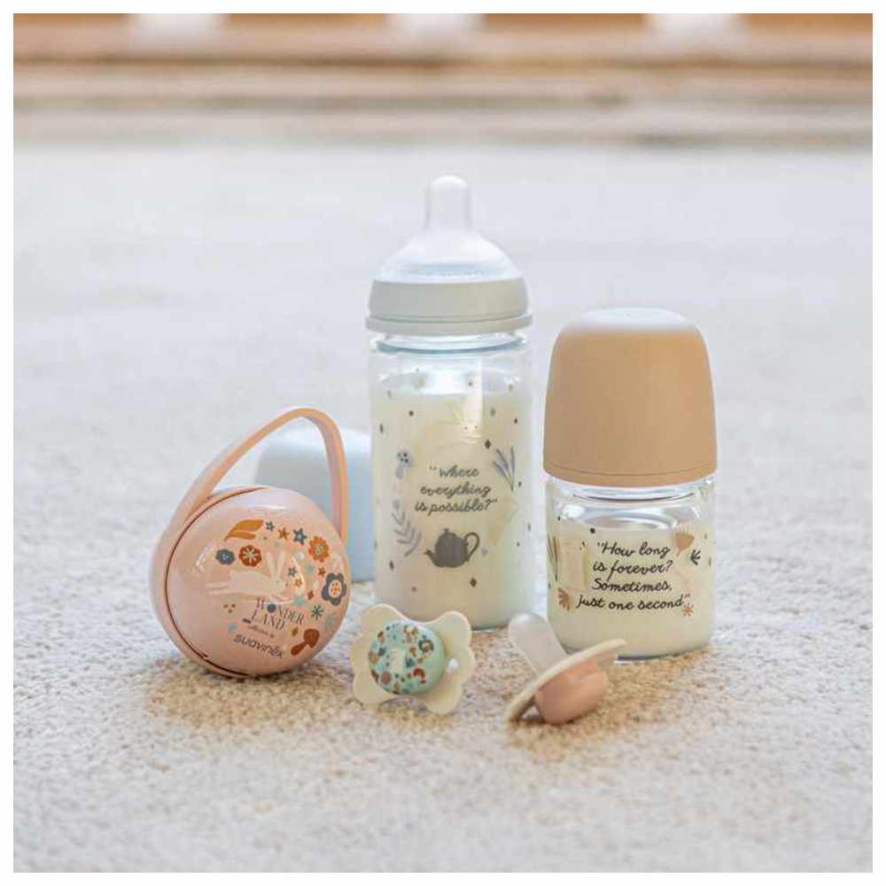 Suavinex - Duo Pacifier Holder With Flexible Handle - Light Beige