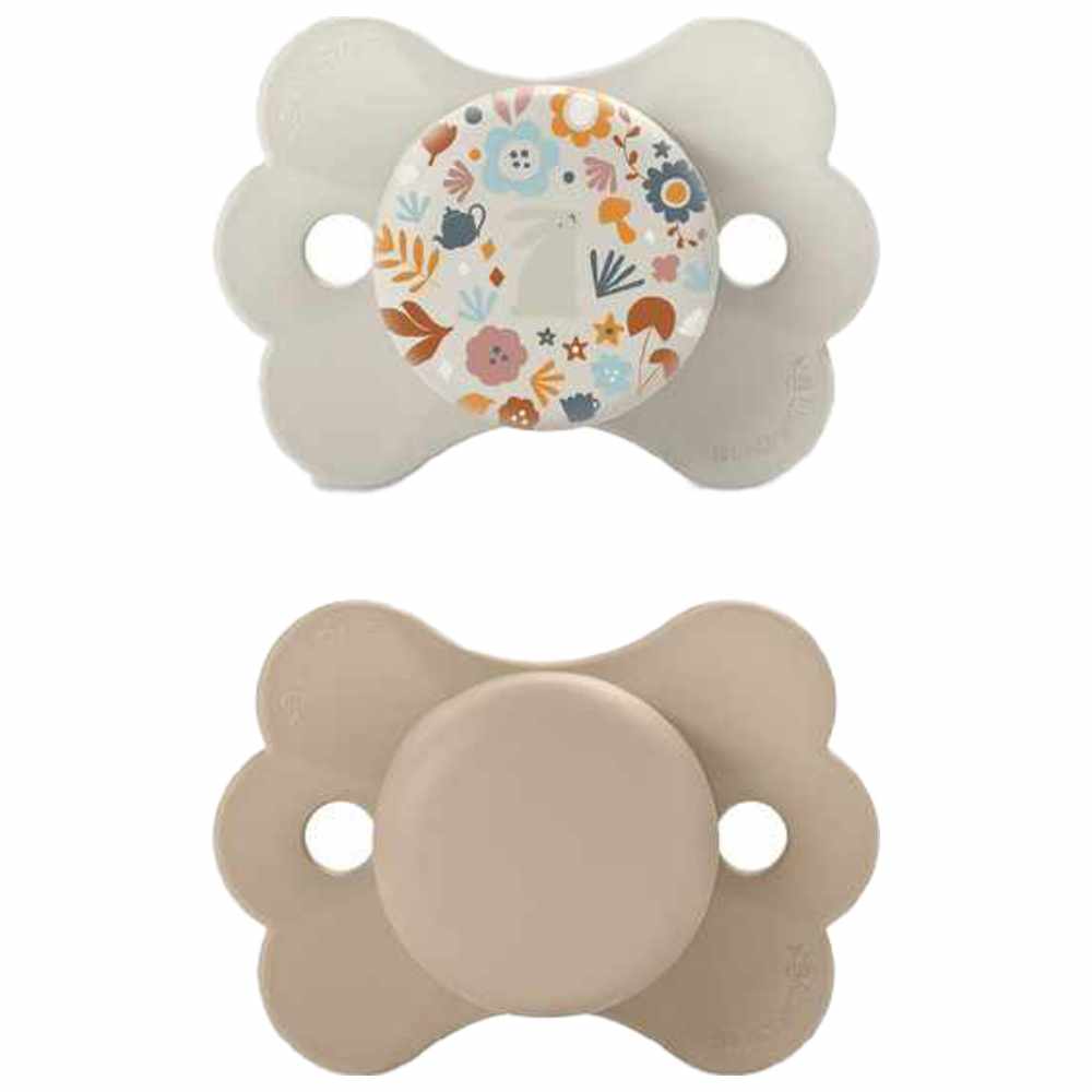 Suavinex - SX Pro Ultra Soft Butterfly Shape Baby Pacifier 6-18 M Pack of 2 - Beige