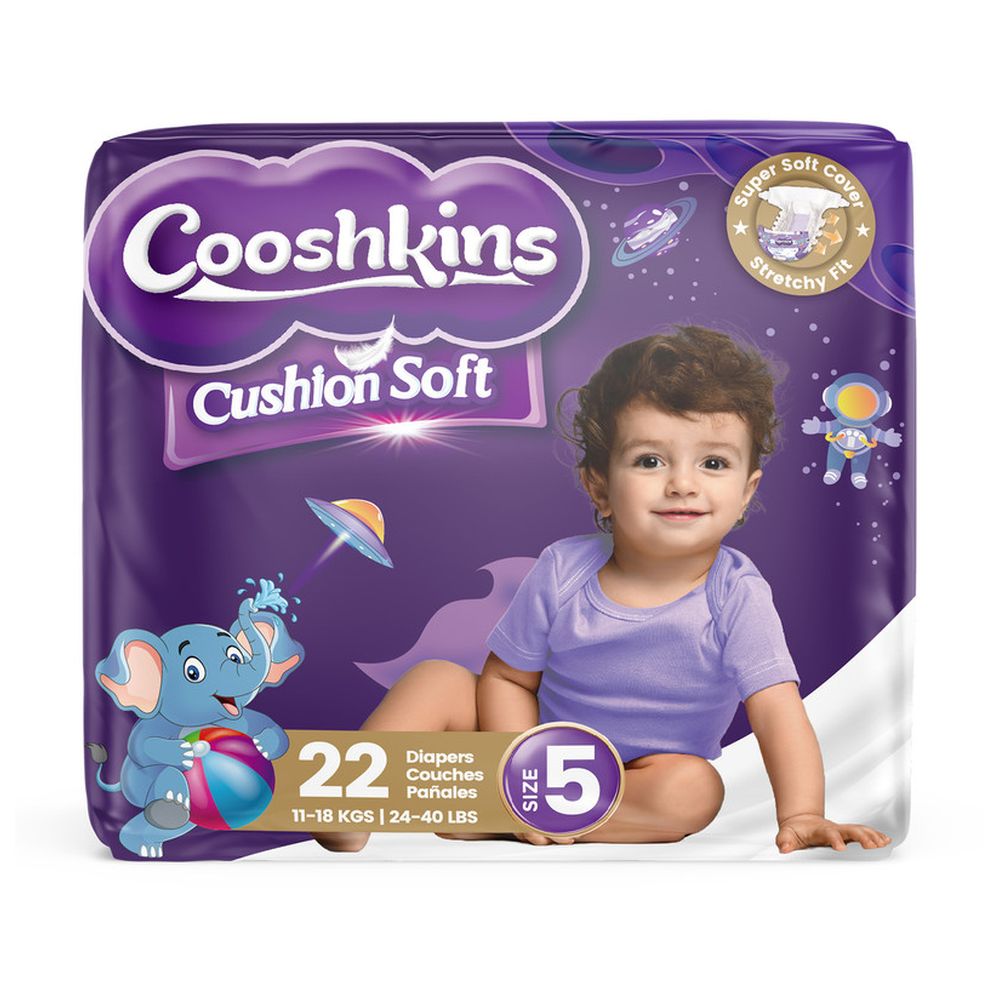 Cooshkins Cushion Soft Baby Diapers - Size 5 - 11-18 kg - 22 Diapers