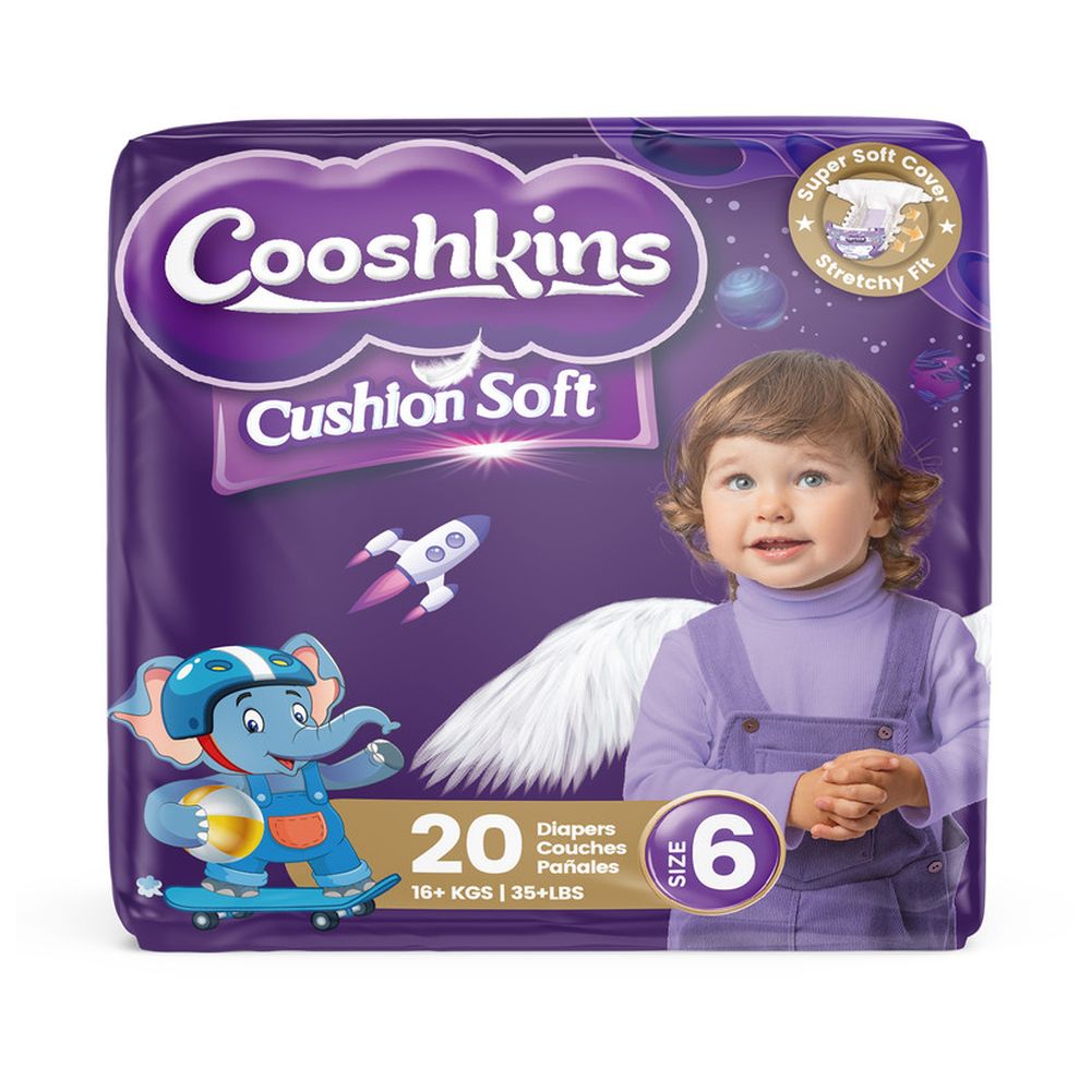 Cooshkins Cushion Soft Baby Diapers - Size 6 - 16+ kg - 20 Diapers
