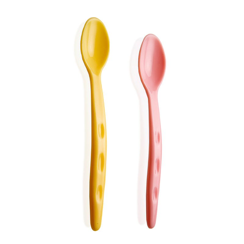 Babyjem Baby Food Spoon Set Pink/Yellow - 2 Pcs