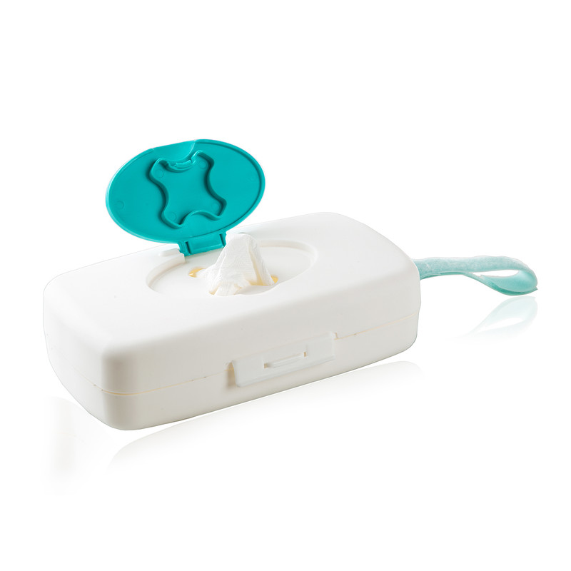 Babyjem Wet Towel Box - Turquoise/White