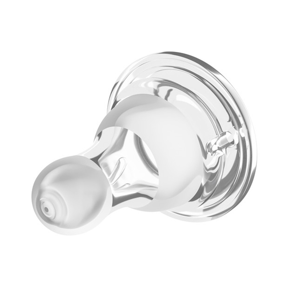 فارلين - حلمات سيليكون شفافة مضادة للمغص للرقبة - طقم من قطعتين