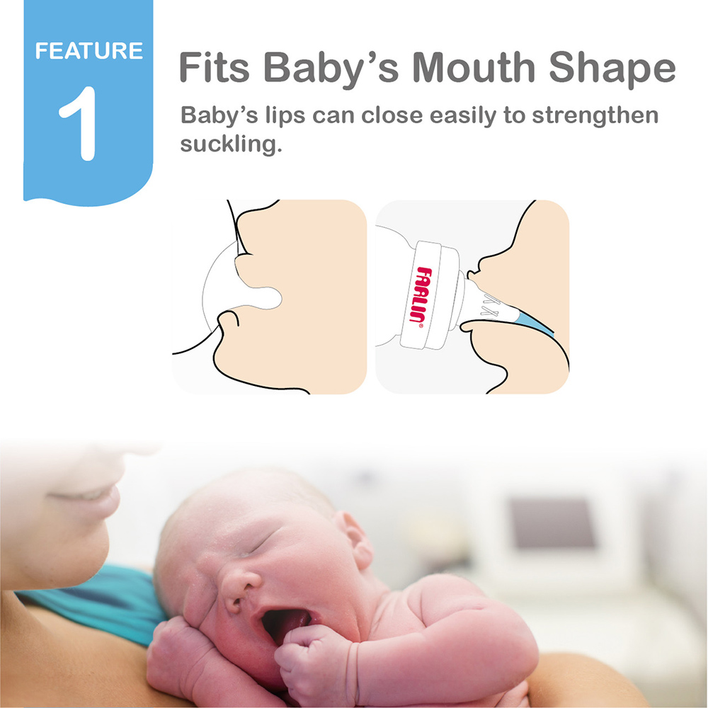 Farlin Crystal Clear Wide Neck Stretchy Anti-Fur Silicone Nipple - 2 Pc Set