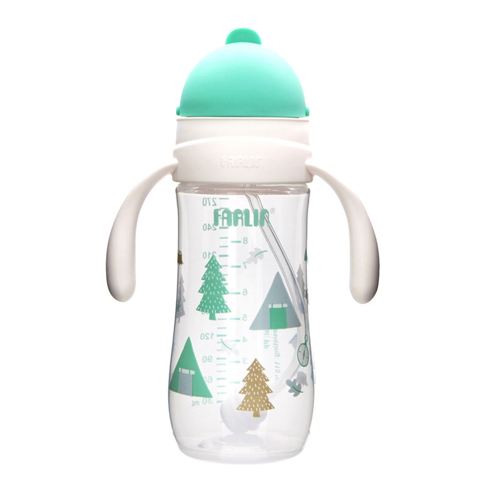 Farlin Grow With Colours PP Wide Neck Drinking Cup With Sliding Lid And Handle - Green - 270 ml