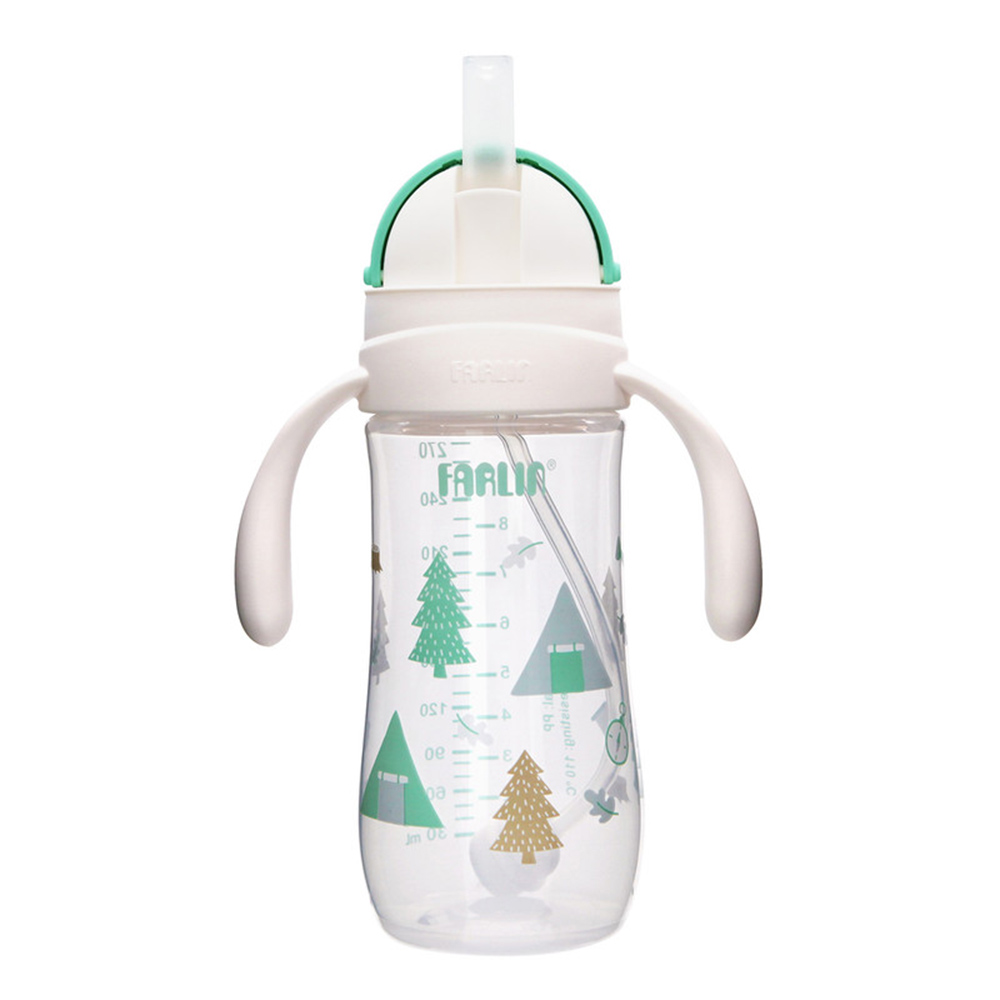 Farlin Grow With Colours PP Wide Neck Drinking Cup With Sliding Lid And Handle - Green - 270 ml