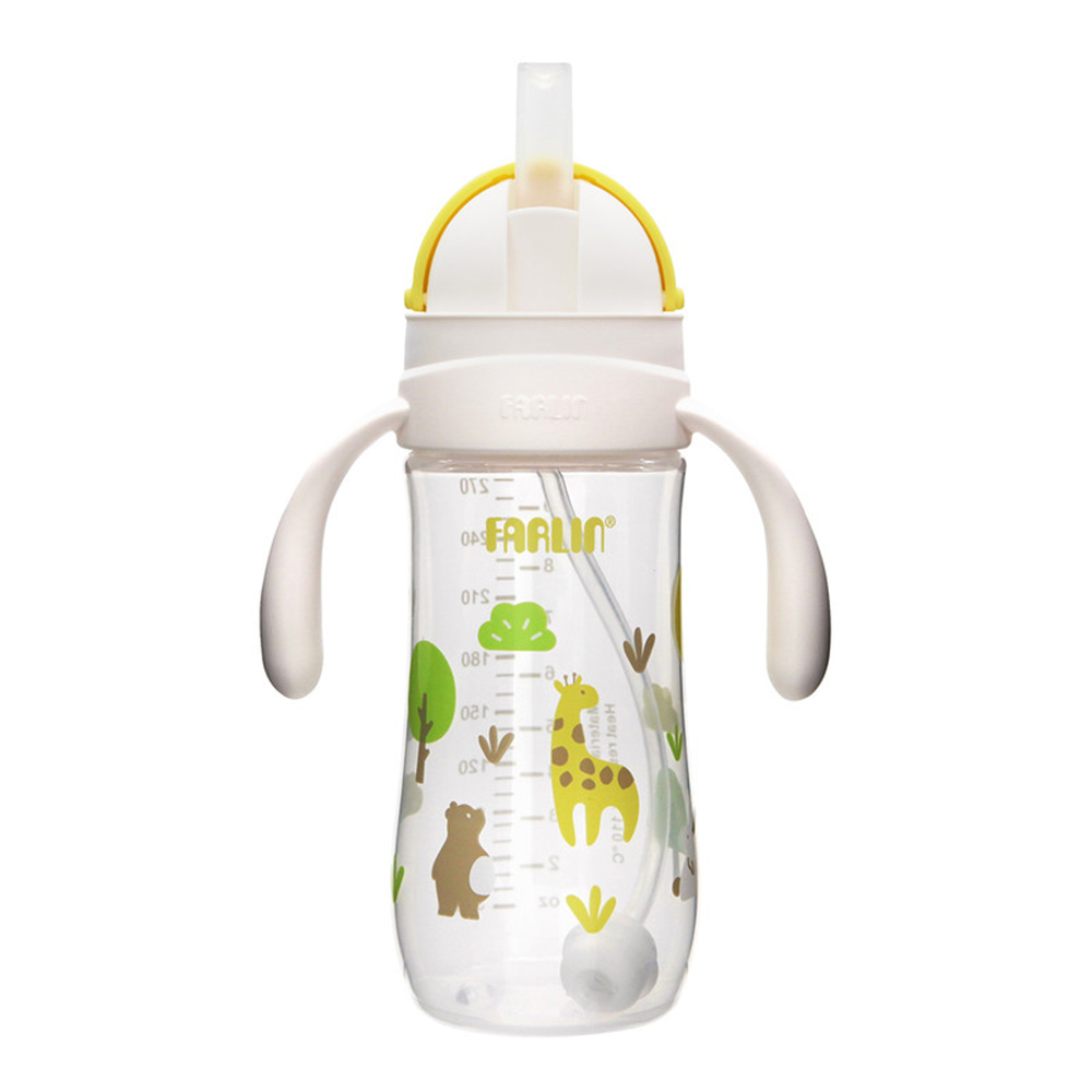 Farlin Grow With Colours PP Wide Neck Drinking Cup With Sliding Lid And Handle - Yellow - 270 ml