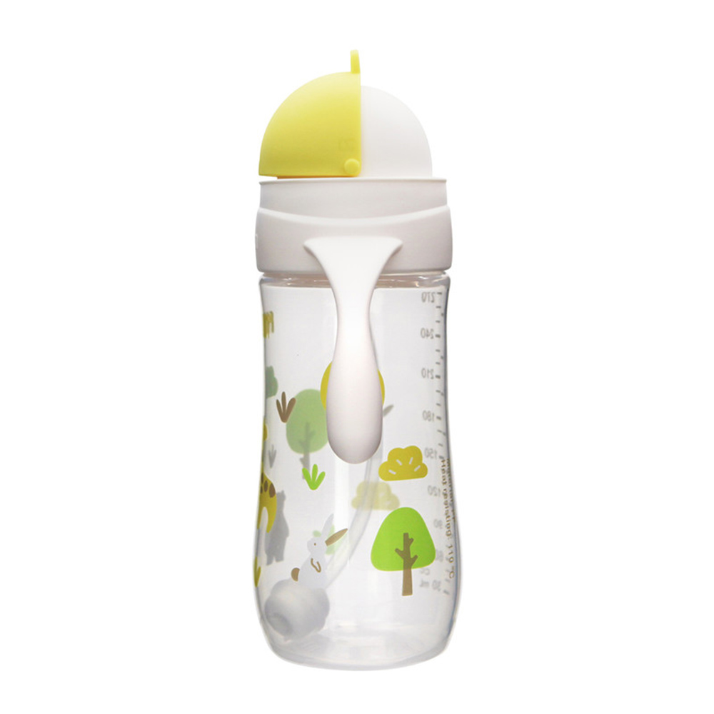 Farlin Grow With Colours PP Wide Neck Drinking Cup With Sliding Lid And Handle - Yellow - 270 ml