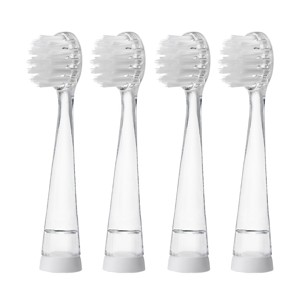 Brush Baby - 2025 Collection WildOnes Replacement Electric Toothbrush Heads - Clear - 4pcs