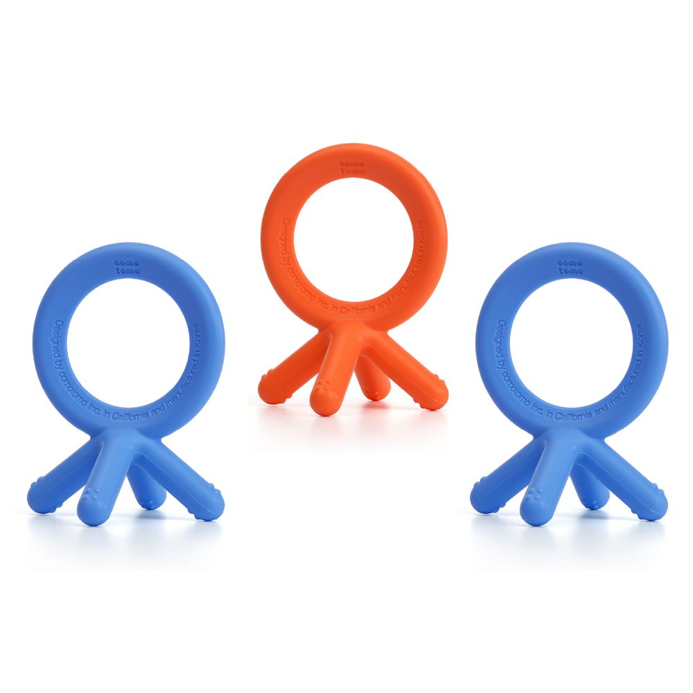 كوموتومو - عضاضة سيليكون للأطفال - متعددة الألوان - 3 قطع