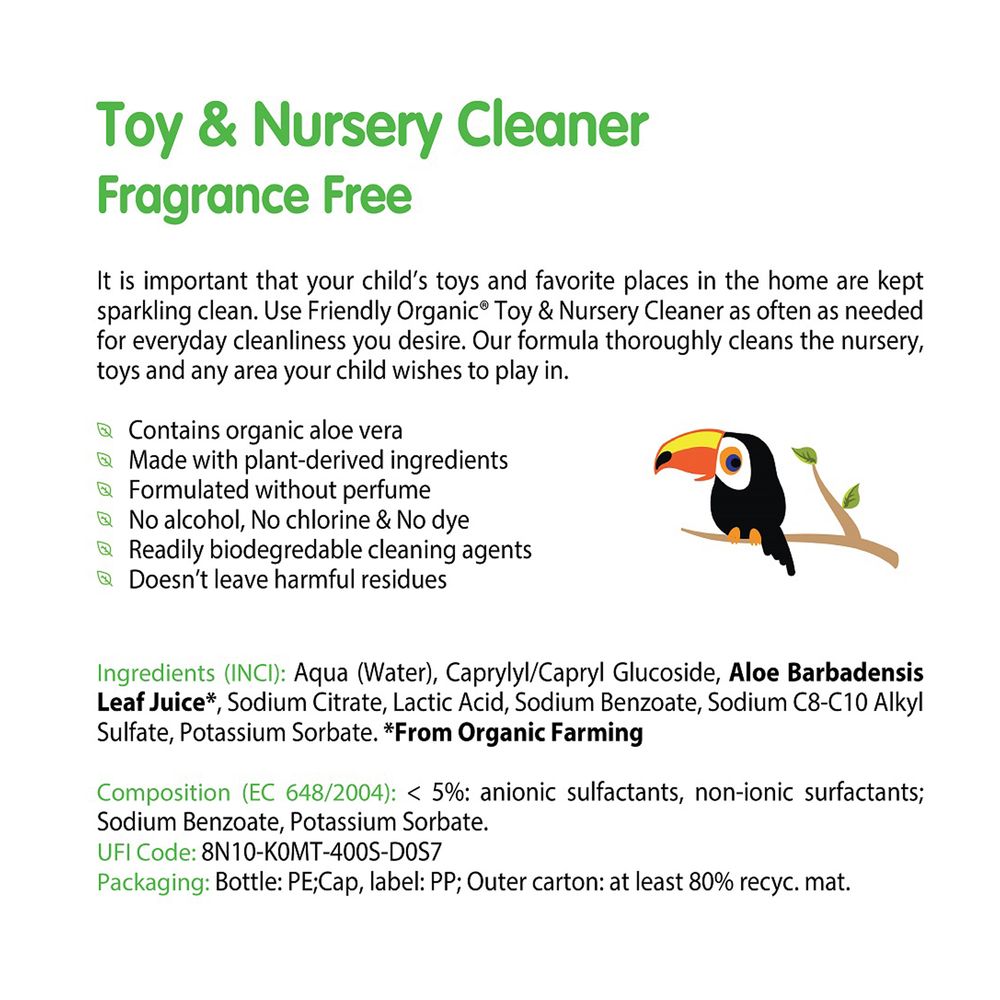 Friendly Organic - Fragrance-Free Toy And Nursery Cleaner - 250 ml
