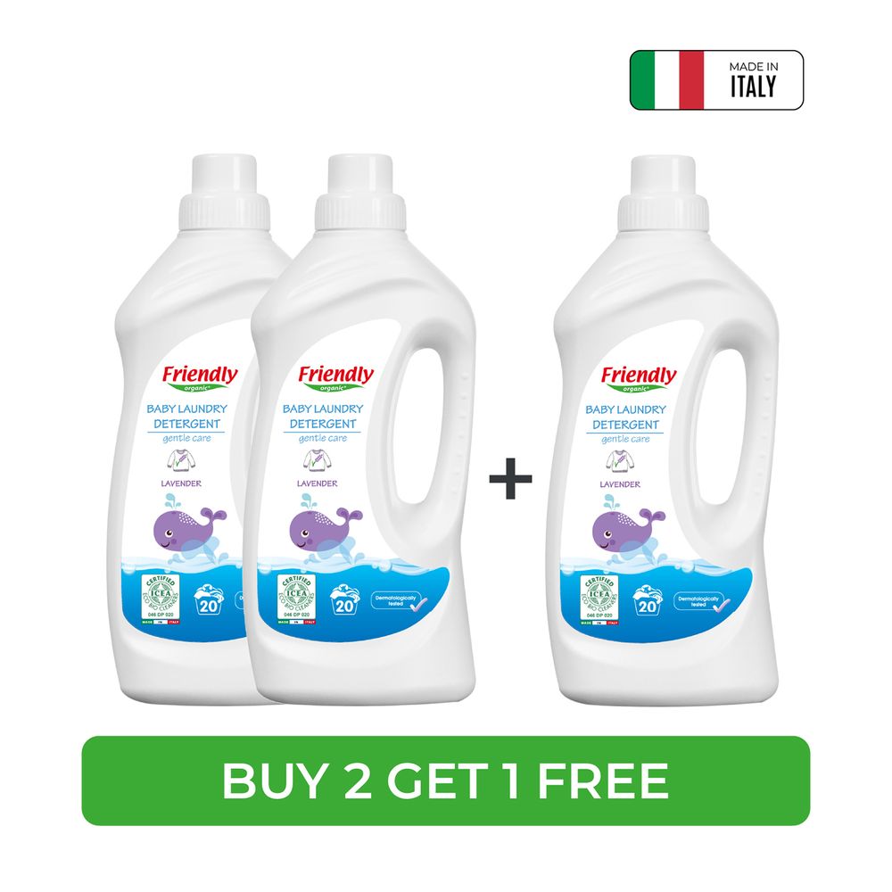 Friendly Organic Baby Laundry Liquid Detergent Gentle Care - Lavender - 1000ml - 3 Pcs