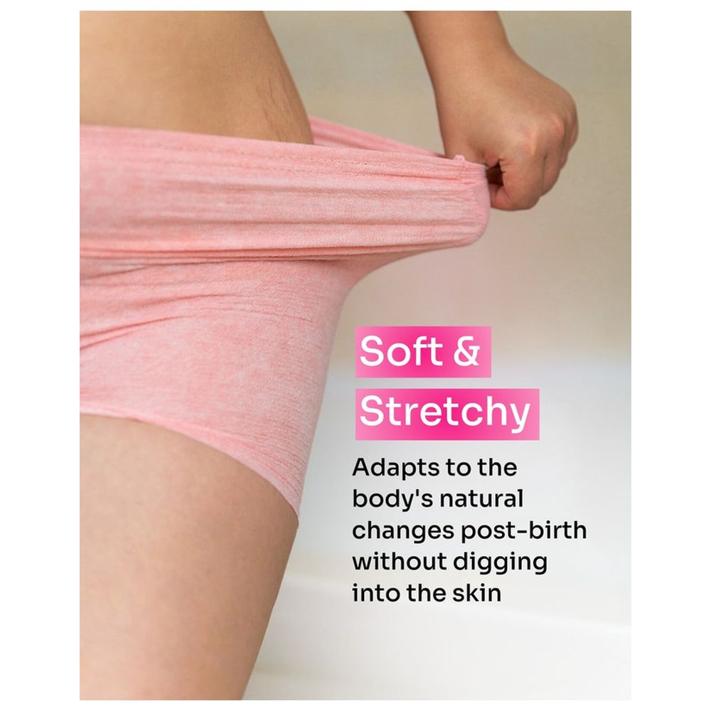 Mommy First - High-Waisted Postpartum Underwear - Pink - Pack of 8
