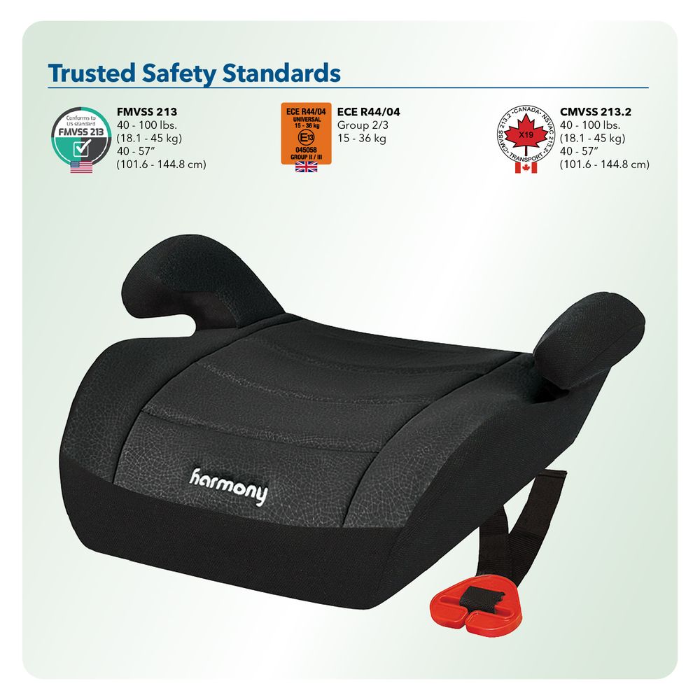 Harmony - Youth Booster Belt-Positioning Booster Seat - Black