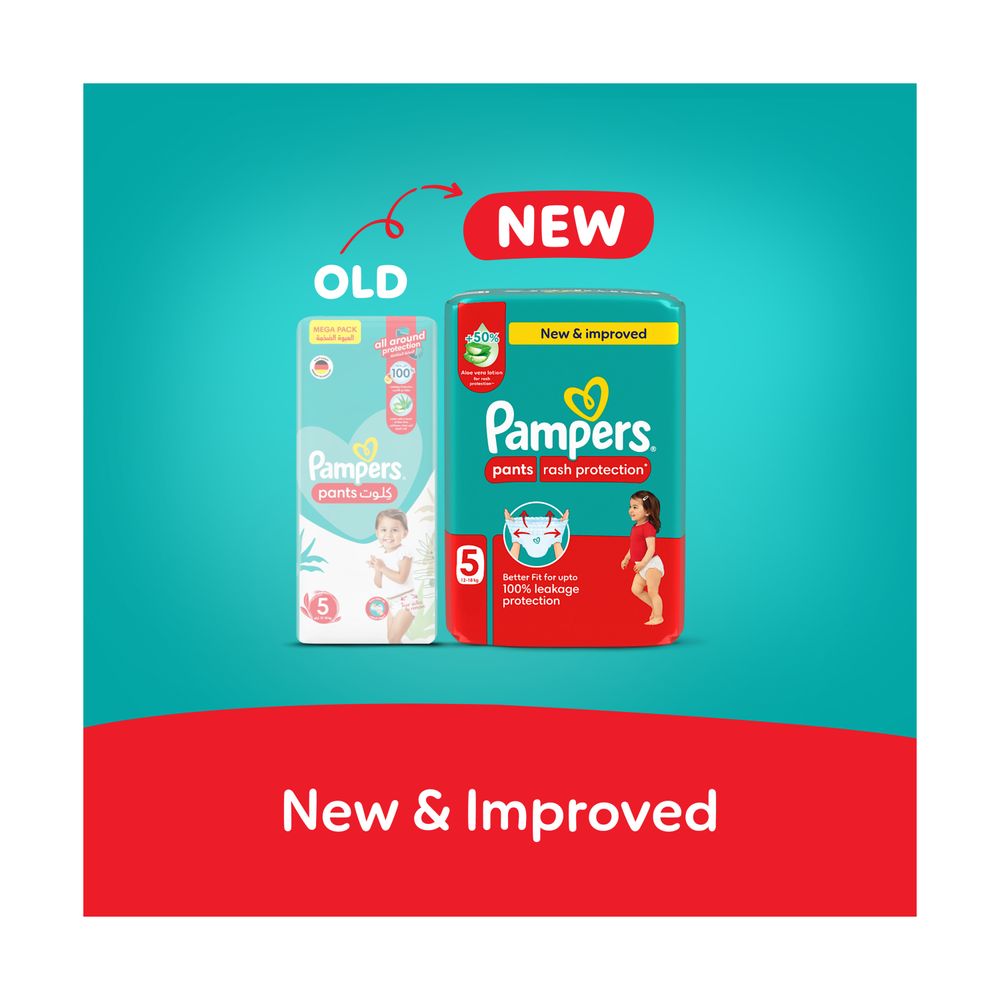 Pampers Rash Protection Diapers Pants With Aloe Vera - Size5 - 12-18kg - 96 Pcs