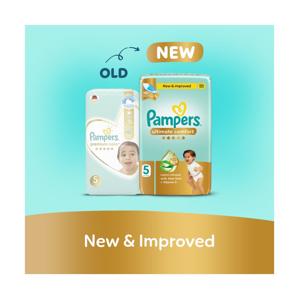 Pampers Ultimate Comfort Taped Diapers - Size 5 - 11-16 kg - 56 Pcs