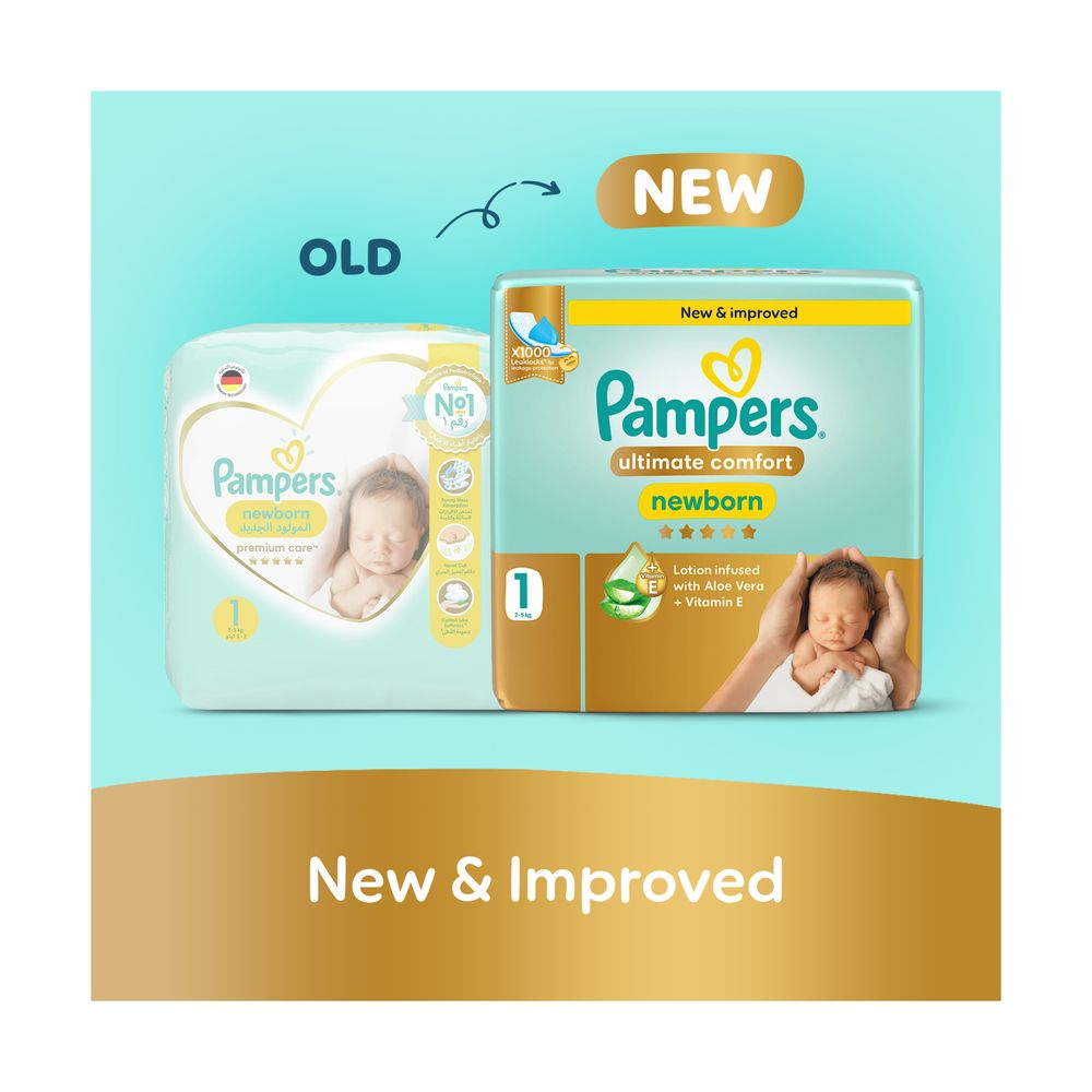 Pampers - Ultimate Comfort Taped Diapers - Size 1 - Pack of 50
