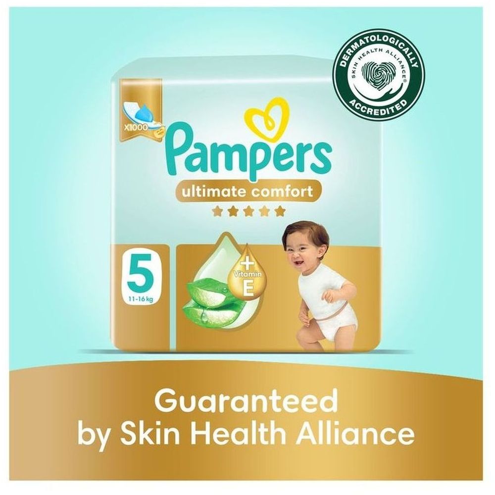 Pampers Ultimate Comfort Taped Diapers - Size 5 - 11-16 kg - 84 Pcs