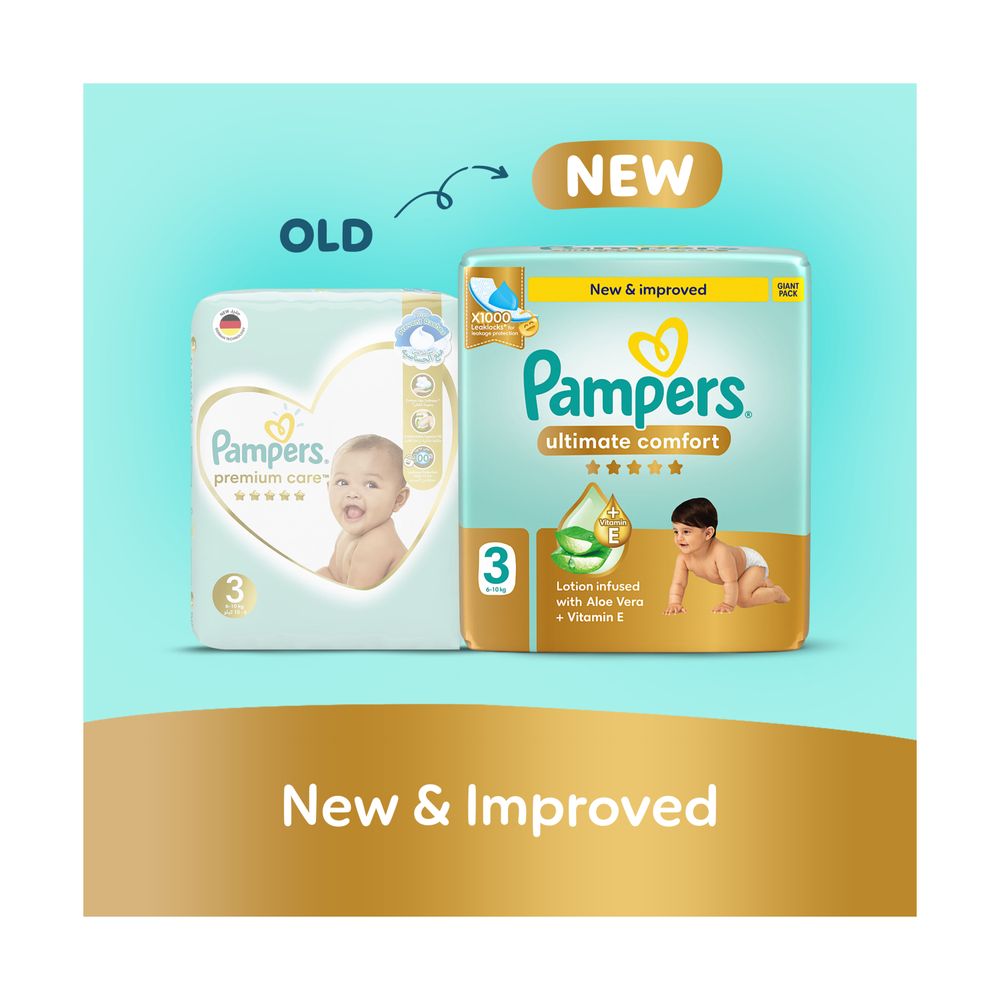 Pampers - Ultimate Comfort Taped Diapers - Giant Pack - Size 3 - 6-10 kg - 84 Pcs