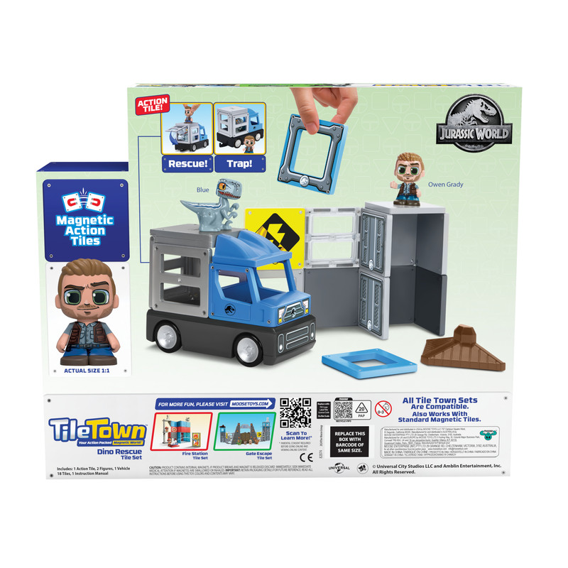 مجموعة بلاط إنقاذ الديناصورات من لعبة Tile Town - Jurassic World