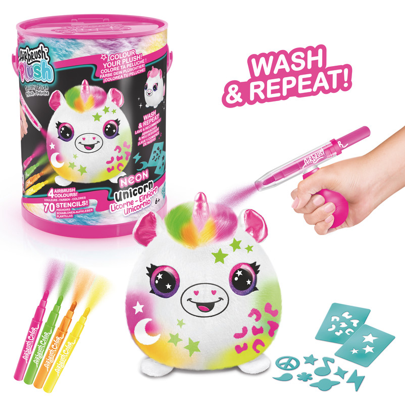 كانال تويز - دمية للتلوين بالفرشاة الهوائية - نيون سكويش بالز