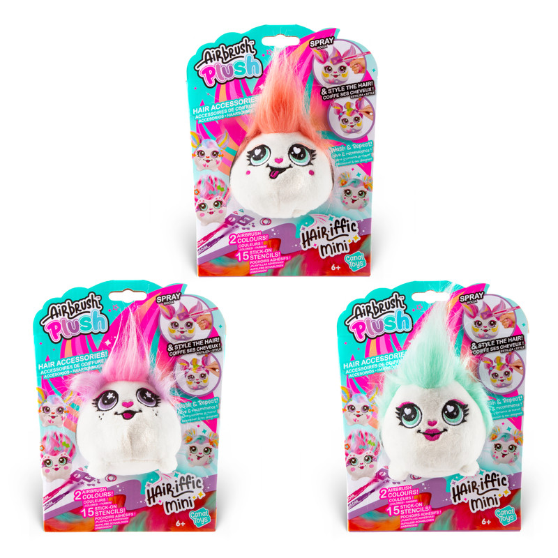 Canal Toys - Airbrush Hairiffic Mini Plush Toy - Style May Vary - 1 Pc