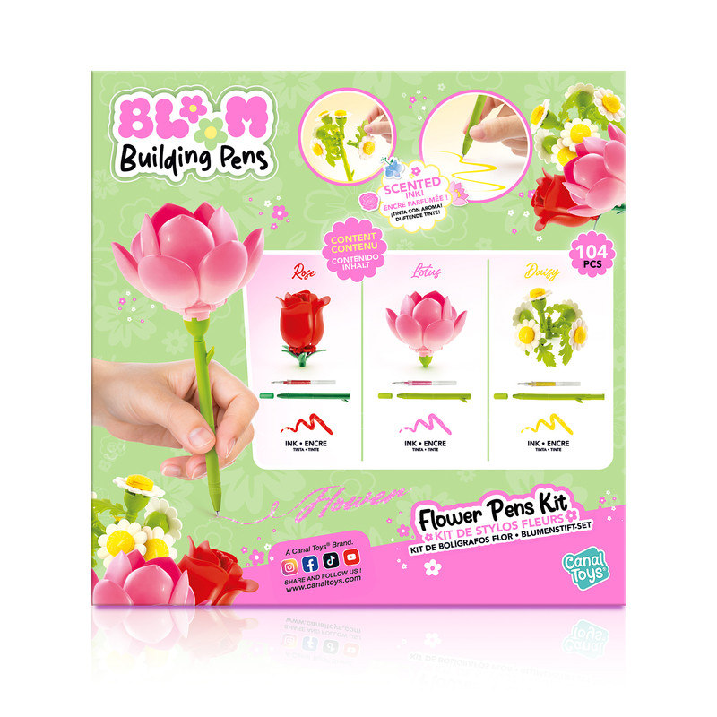 كانال تويز - قلم مكعبات الزهور - عبوة من 3 قطع