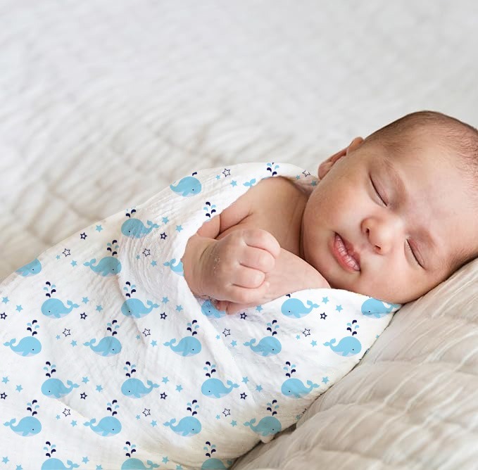 تامي - قماط أساسي للرضع بنقشة حوت وكوكب - عدد 2