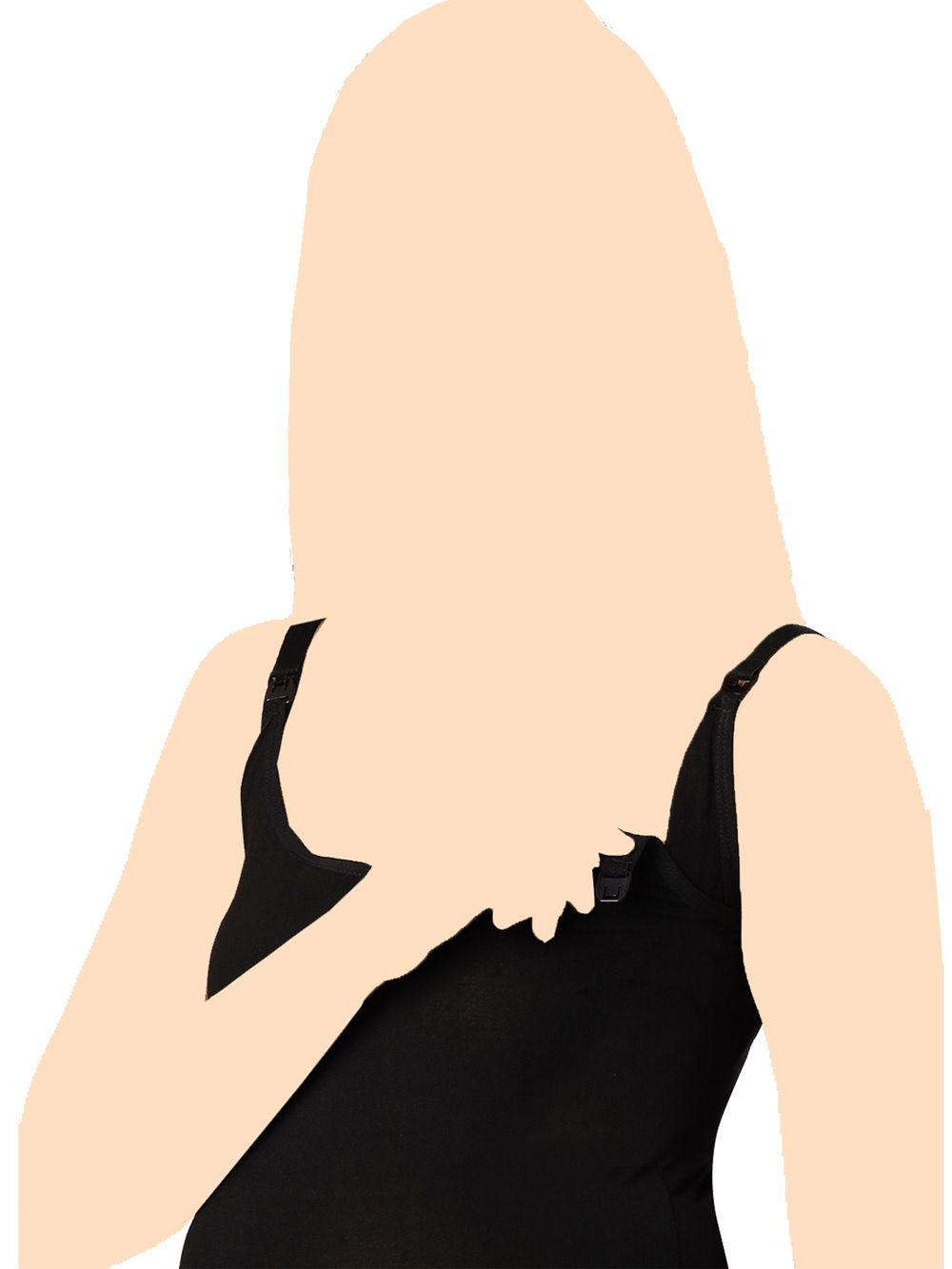 Tummy - Seemless Maternity & Nursing Feeding Support Vest - Beige/Black - Pack of 2