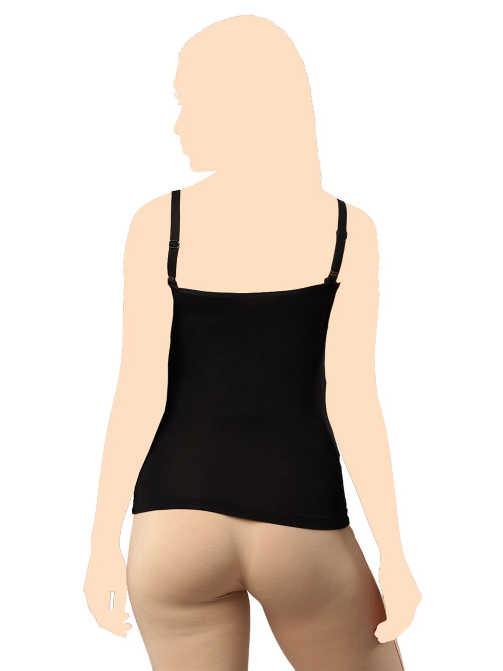 Tummy - Seemless Maternity & Nursing Feeding Support Vest - Beige/Black - Pack of 2