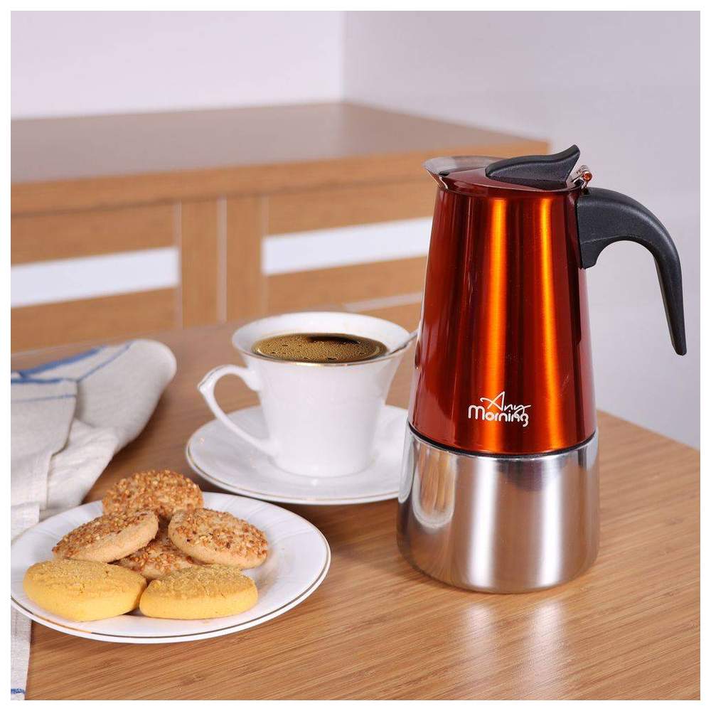 اني مورنينغ - ابريق اسبريسو لسطح الموقد - نحاسي - 300 مل