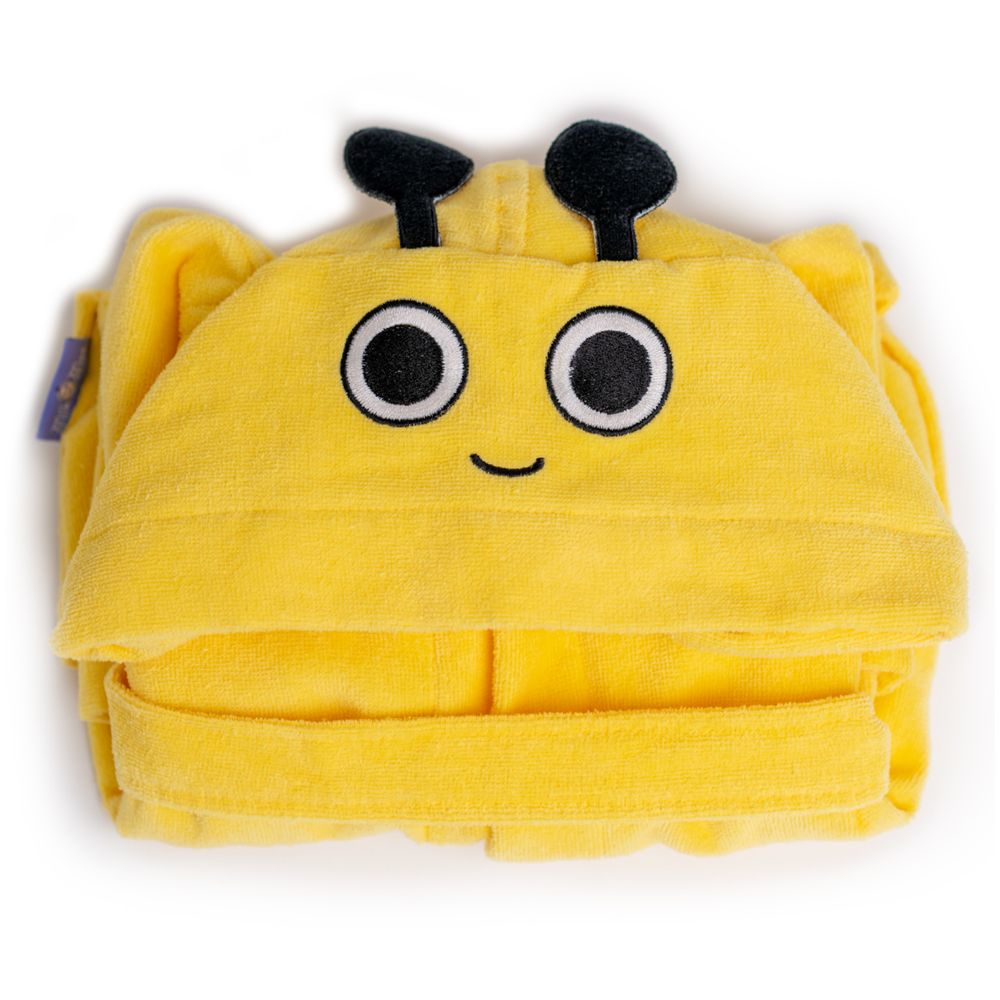 Milk&Moo - Buzzy Bee Velvet Hooded Bathrobe - 2-4 Years
