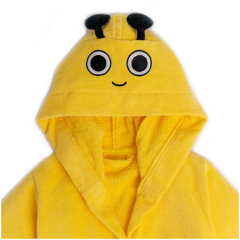 Milk&Moo - Buzzy Bee Velvet Hooded Bathrobe - 2-4 Years